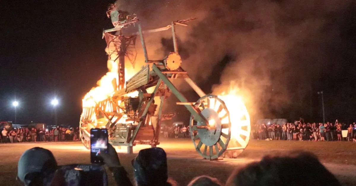 daytona bike week burning bike